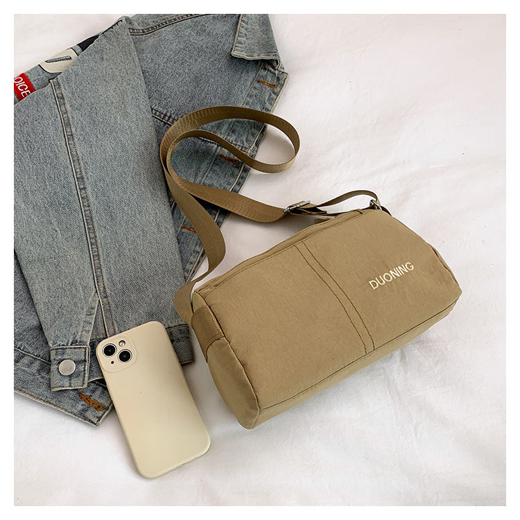 Black Women's Lightweight Nylon Crossbody Bag - Multi-Layer Shoulder Purse with Adjustable Strap for Casual Travel and Daily Use