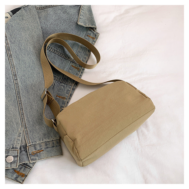 Khaki Women's Lightweight Nylon Crossbody Bag - Multi-Layer Shoulder Purse with Adjustable Strap for Casual Travel and Daily Use