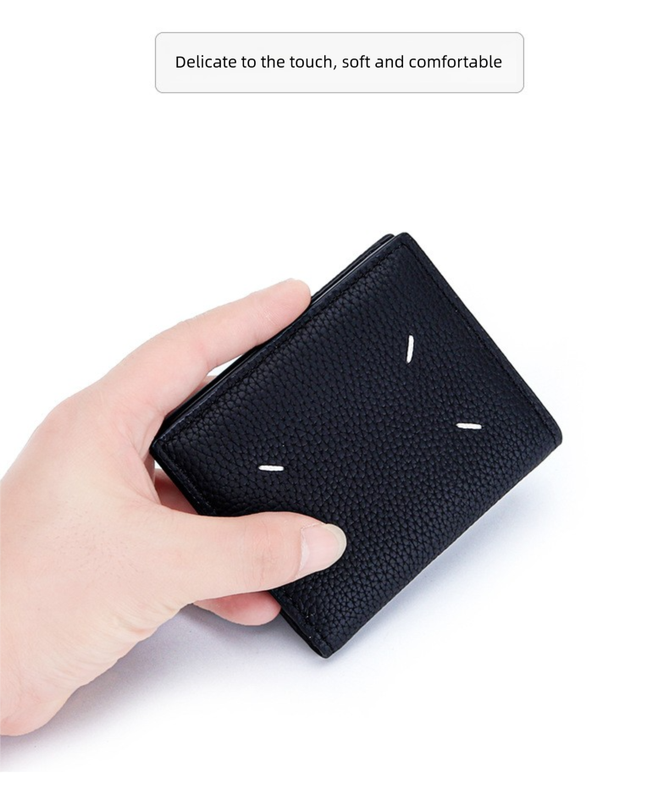 Women's Genuine Leather Bi-fold Wallet - Slim Short Purse with Coin Pocket & RFID Blocking - Soft Cowhide Minimalist Card Holder - Green