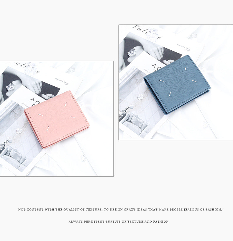 Women's Genuine Leather Bi-fold Wallet - Slim Short Purse with Coin Pocket & RFID Blocking - Soft Cowhide Minimalist Card Holder - Pink