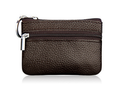 Small Coin Purse Key Ring Wallet Mini Change Pouch Dual Zipper Pocket PU Leather Portable Storage Bag Coffee